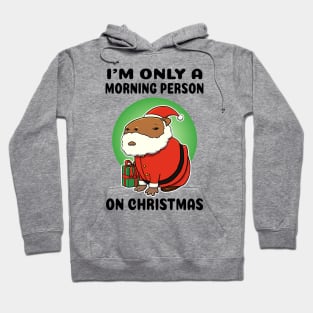 I'm only a morning person on Christmas Capybara Santa Hoodie